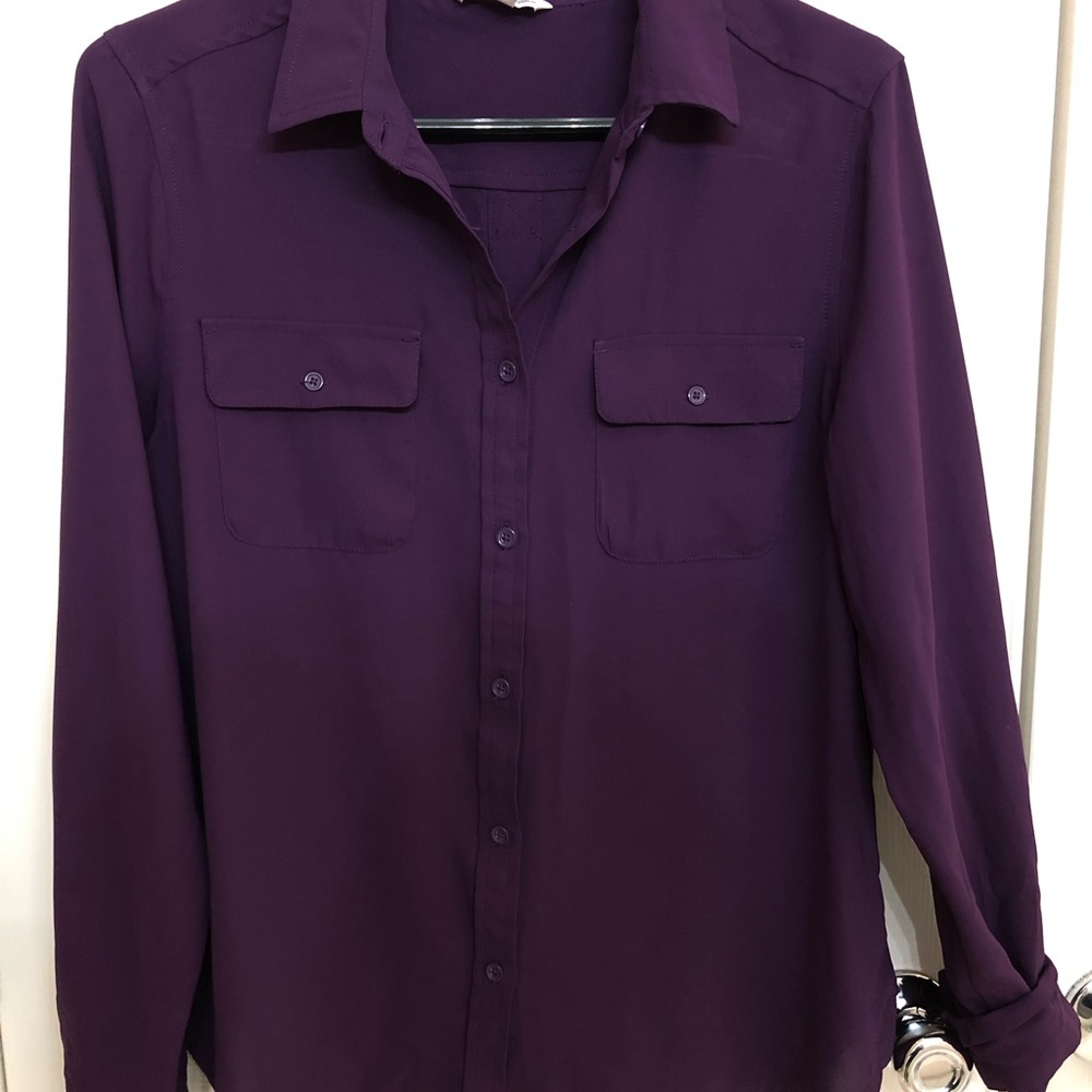 American Eagle Button Down Purple Shirt